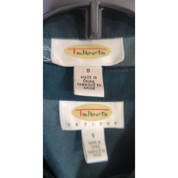 Talbots 2 Piece Suit Green Velvet Button Down Shirt & Dress Women's 6 Petite - Picture 3 of 15